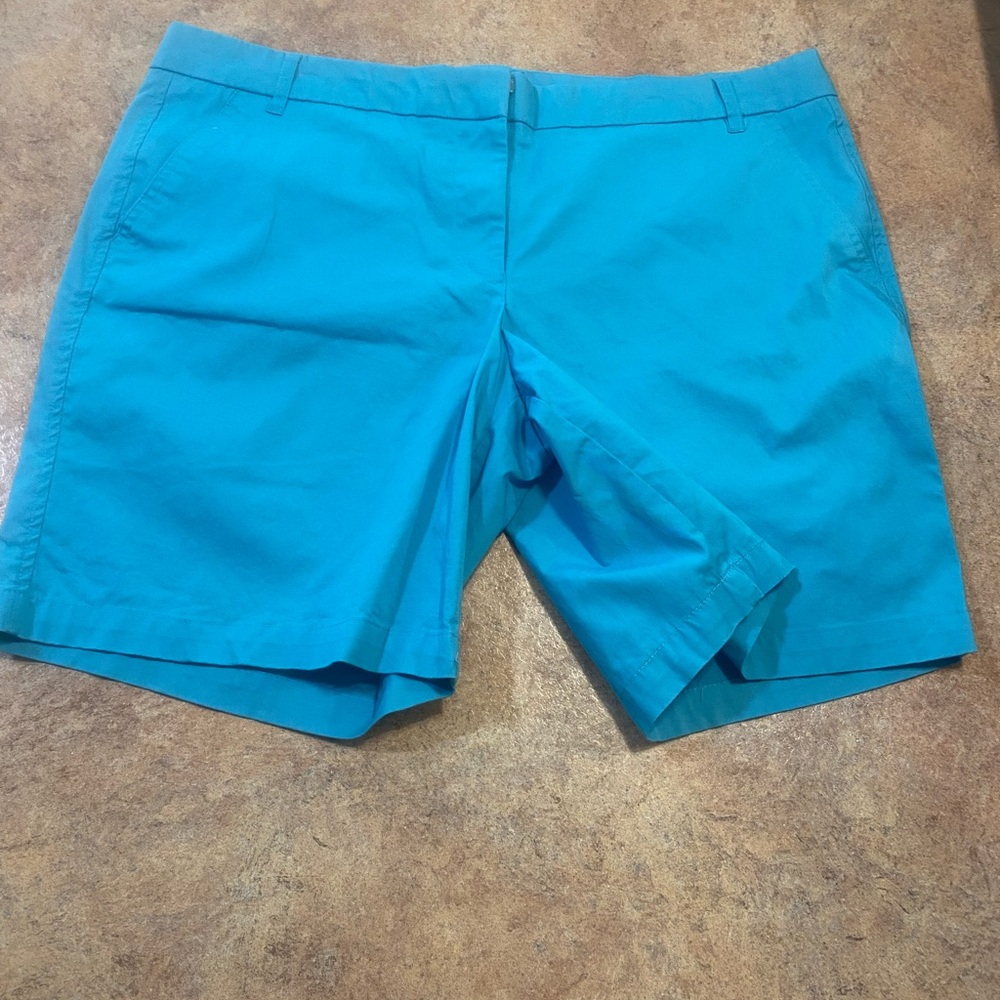 Vibrant Teal Women's Shorts Size 16 Cotton with stretch
